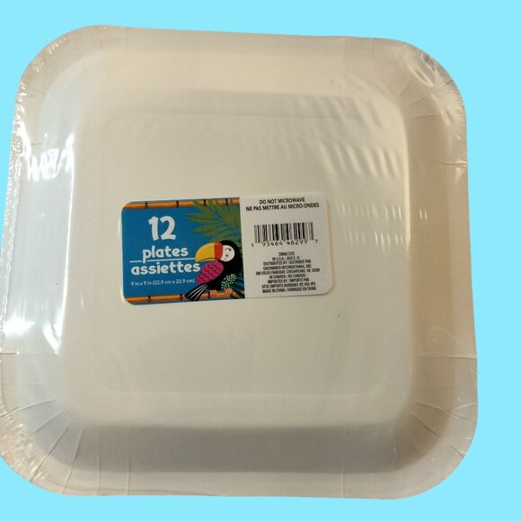 Pink Flamingo Paper Plates Summer Vibes 12 9 x 9 inch - Picture 3 of 6